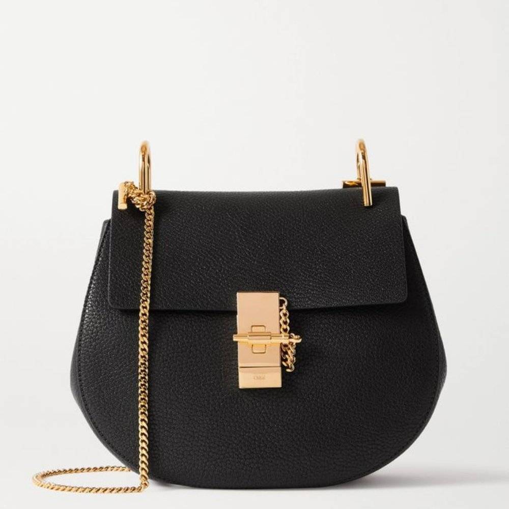 Chloe Drew shoulder bag in small grain lambskin Black